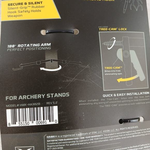 Hawk Xtendible Tree Arm w/ Dual Claw Hook – Lightweight 9oz Hunting Gear NEW - Picture 7 of 9